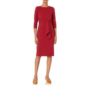 Adrianna Papell Women's Red Bow Sheath Dress